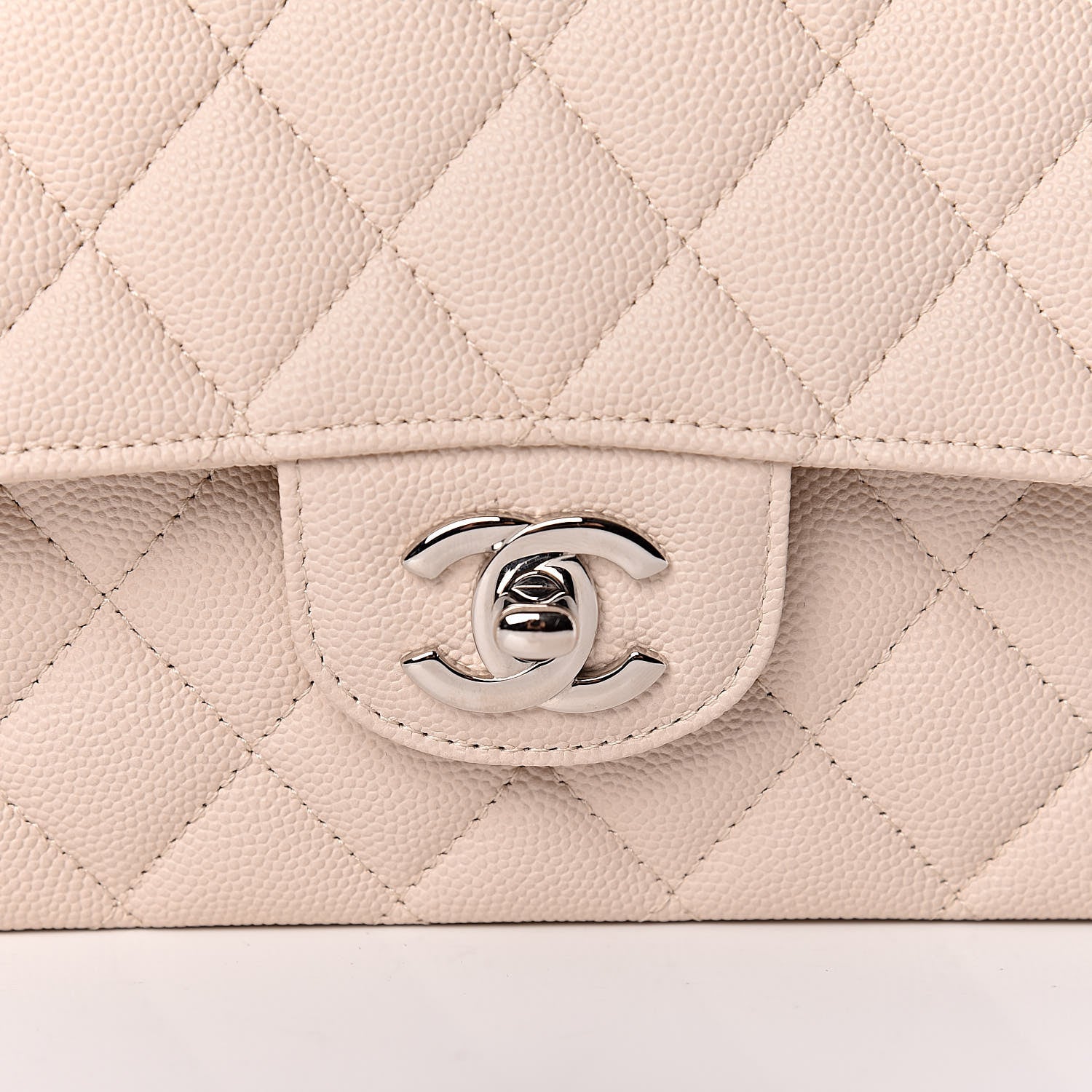 Chanel Caviar Quilted Medium Double Flap Light Beige 10 of 10
