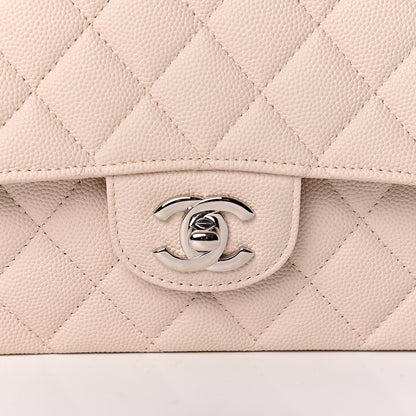 Chanel Caviar Quilted Medium Double Flap Light Beige 10 of 10