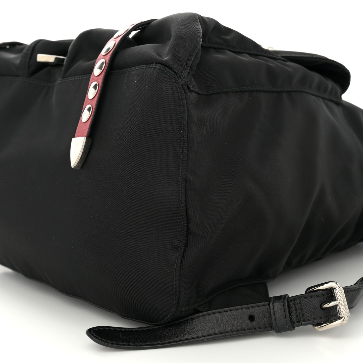 Nylon New Vela Studded Backpack Black Fuoco