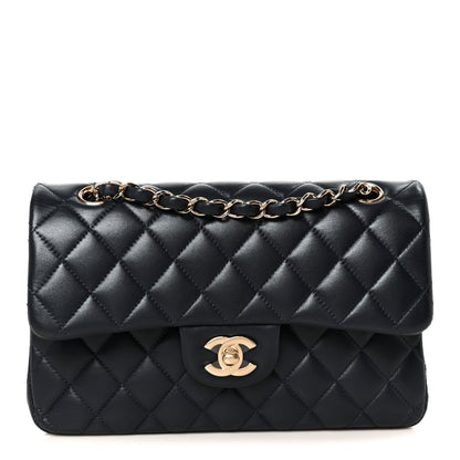 Chanel Lambskin Quilted Small Double Flap Navy 1 of 12