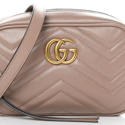 Gucci Calfskin Matelasse Mini GG Marmont Chain Shoulder Bag Porcelain Rose 8 of 13