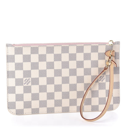 Louis Vuitton Damier Azur Neverfull MM GM Pochette Rose Ballerine 3 of 9