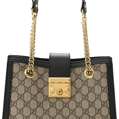 Gucci GG Supreme Monogram Small Padlock Tote Black 8 of 12