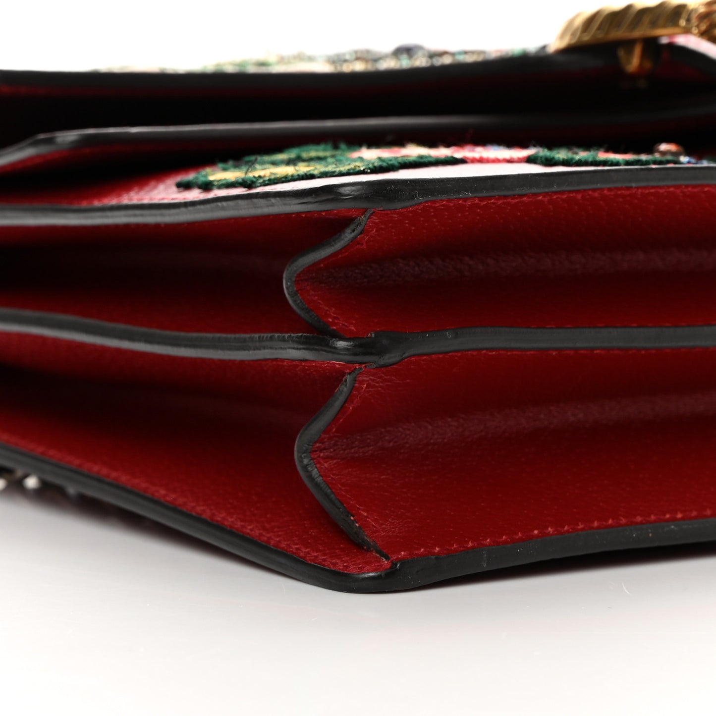 Calfskin Web Raccoon Embroidered Medium Dionysus Shoulder Bag Red