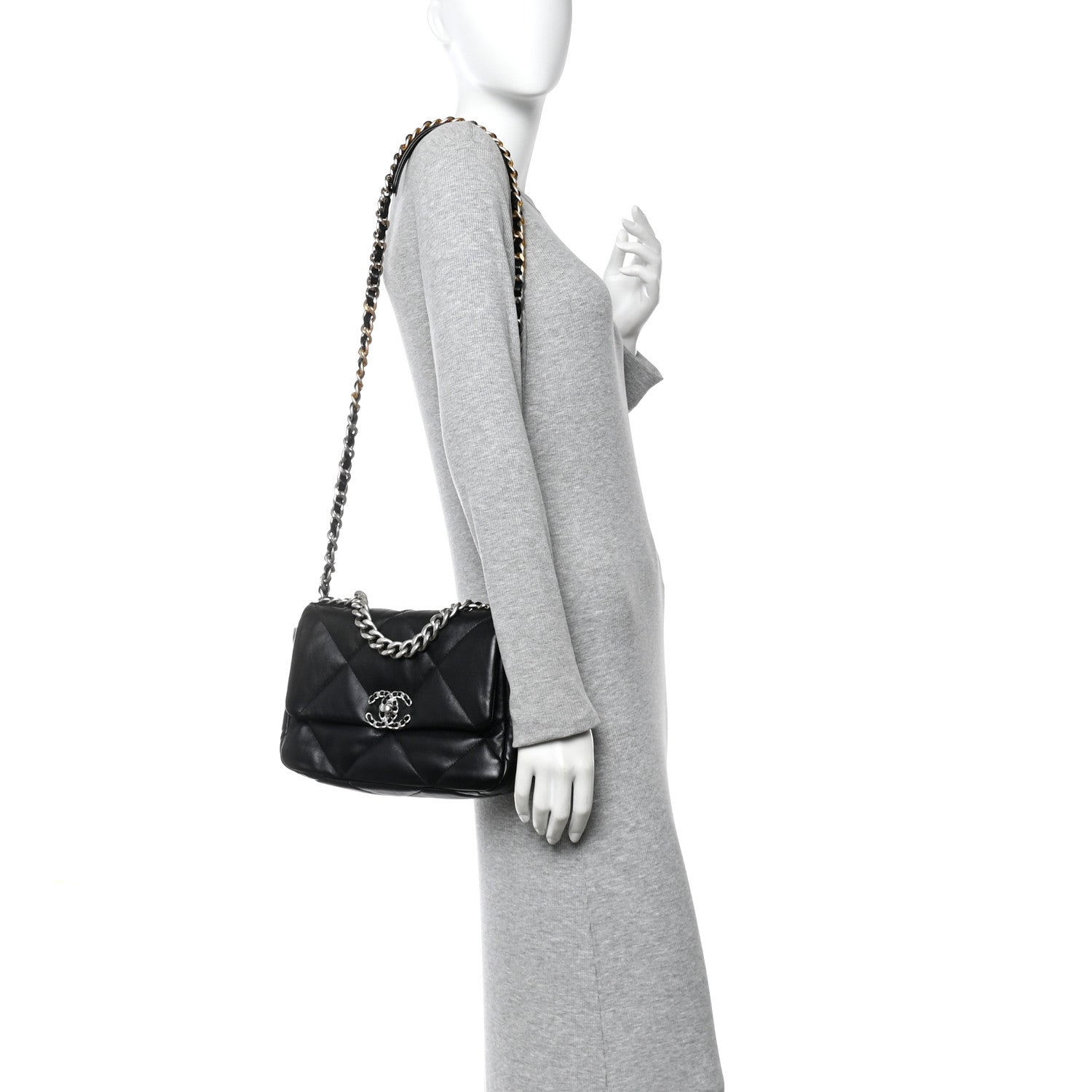 Chanel Lambskin Quilted Medium Chanel 19 Flap Black 2 of 10