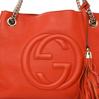 Gucci Pebbled Calfskin Medium Soho Chain Shoulder Bag Sun Orange 7 of 11