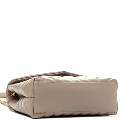 Saint Laurent Calfskin Y Quilted Monogram Small Loulou Chain Satchel Dark Beige 3 of 4