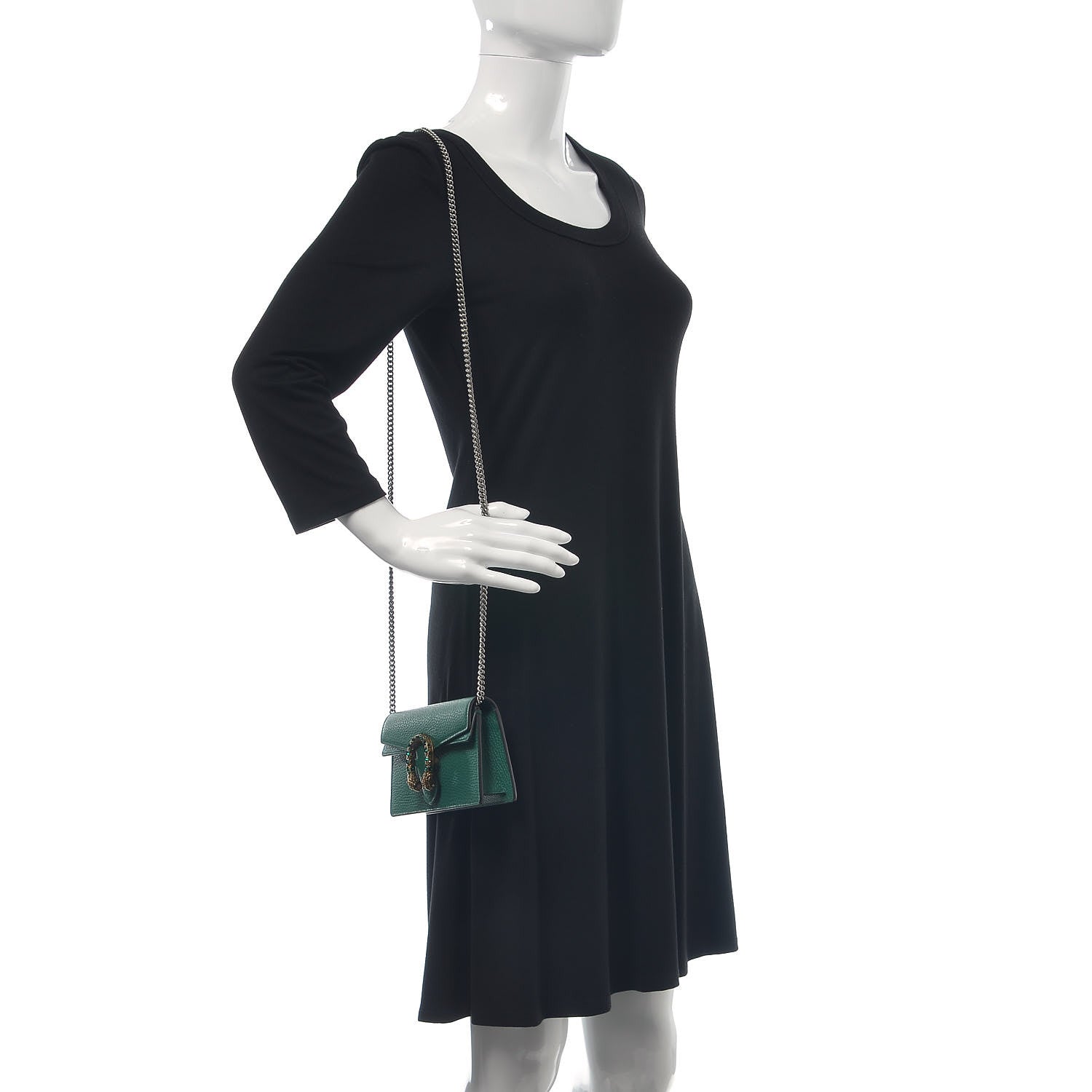 Gucci Calfskin Super Mini Dionysus Shoulder Bag Emerald 2 of 7