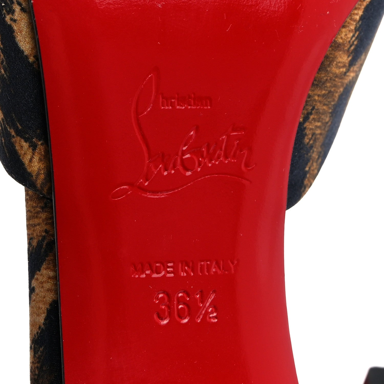 Christian Louboutin Satin Leopard Print Me Dolly 85 Sandals 36.5 Black 7 of 7