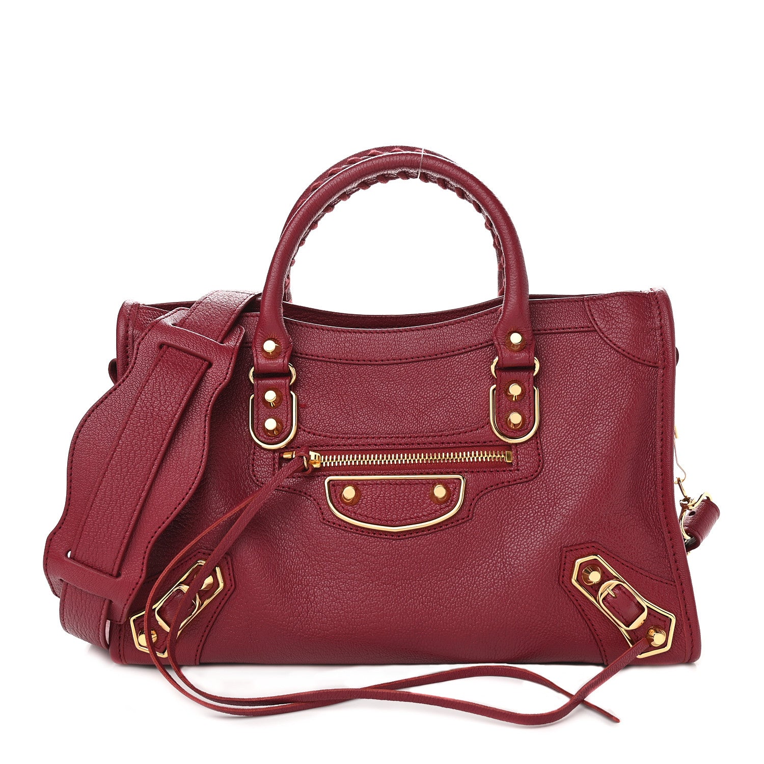 Balenciaga Chevre Gold Metallic Edge Hardware S City Rouge Grenat 1 of 8