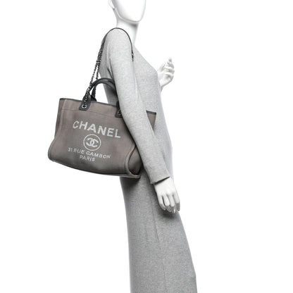 Chanel Mixed Fibers Small Deauville Tote Grey 2 of 12