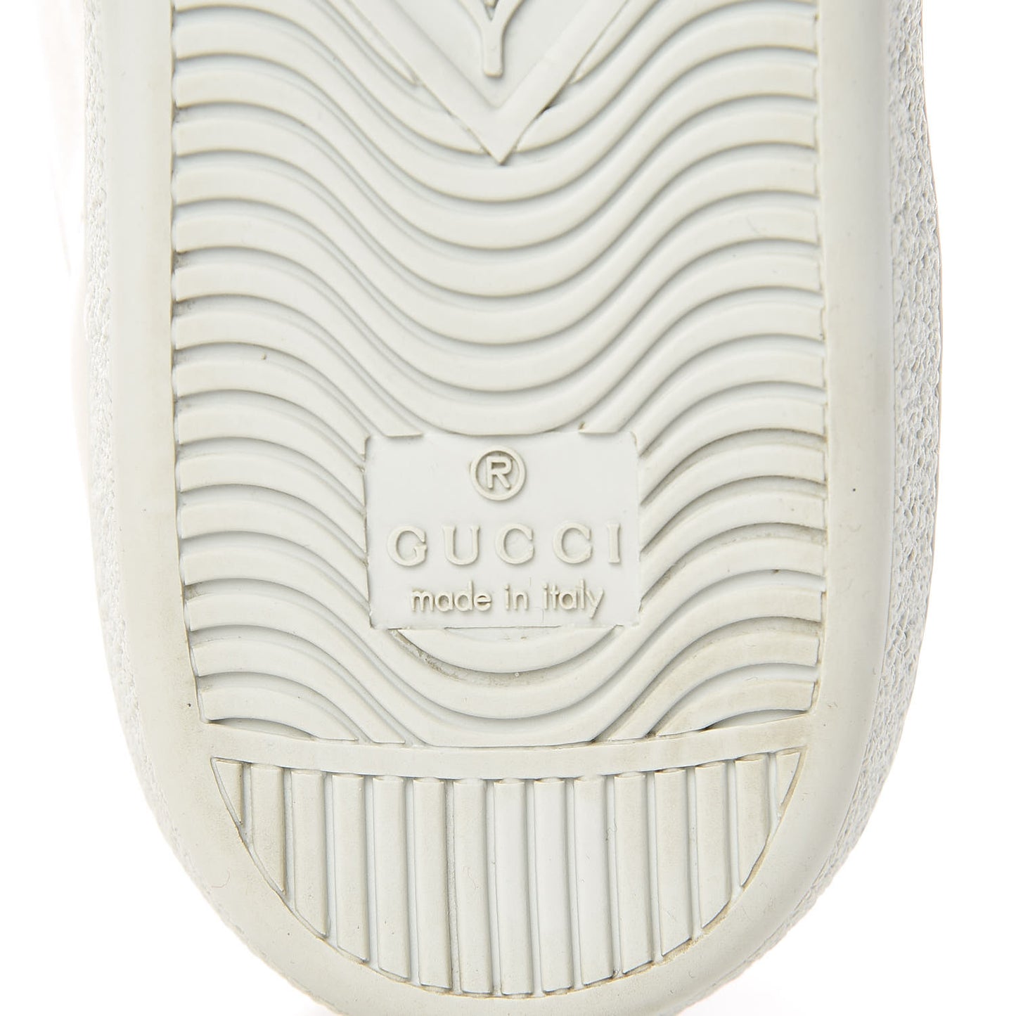 Calfskin Stripe Womens New Ace Sneakers 37.5 New Mystic White Ecru Red Flame