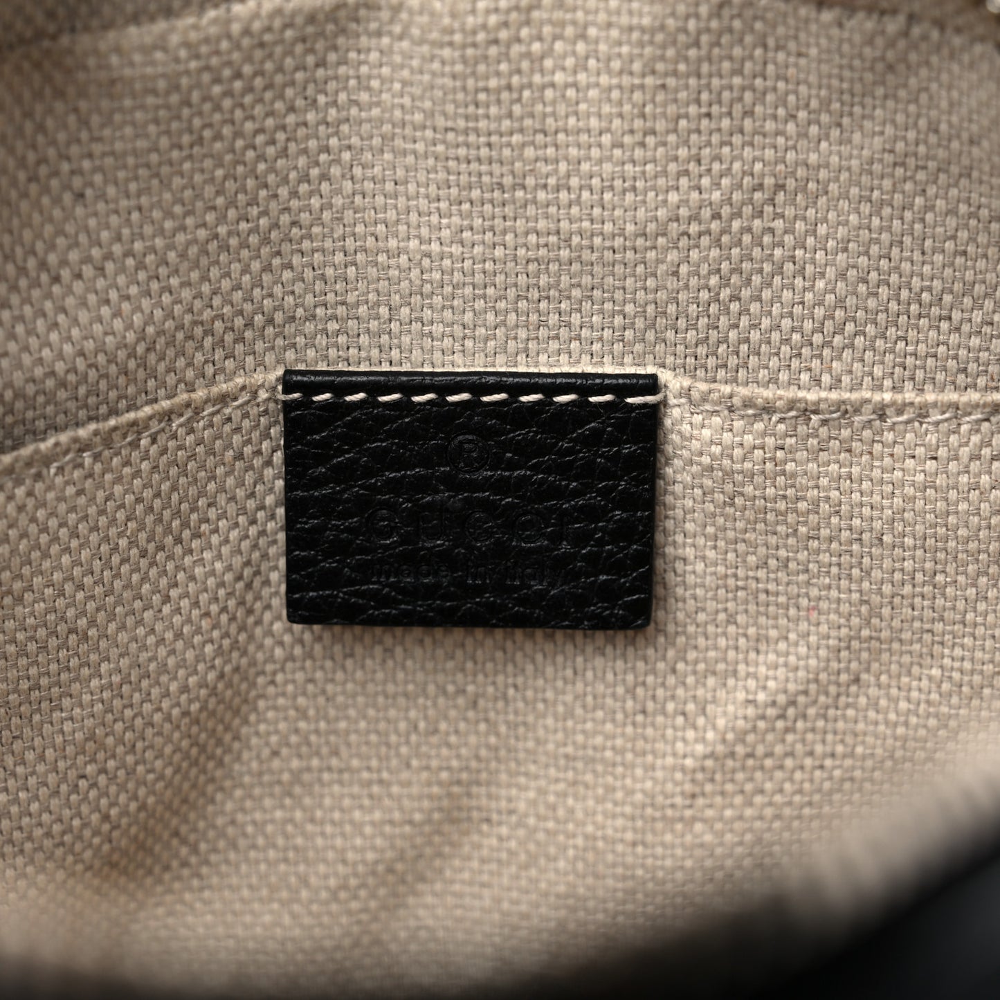 Dollar Calfskin Bi-Color Small Soho Disco Bag Mystic White Black