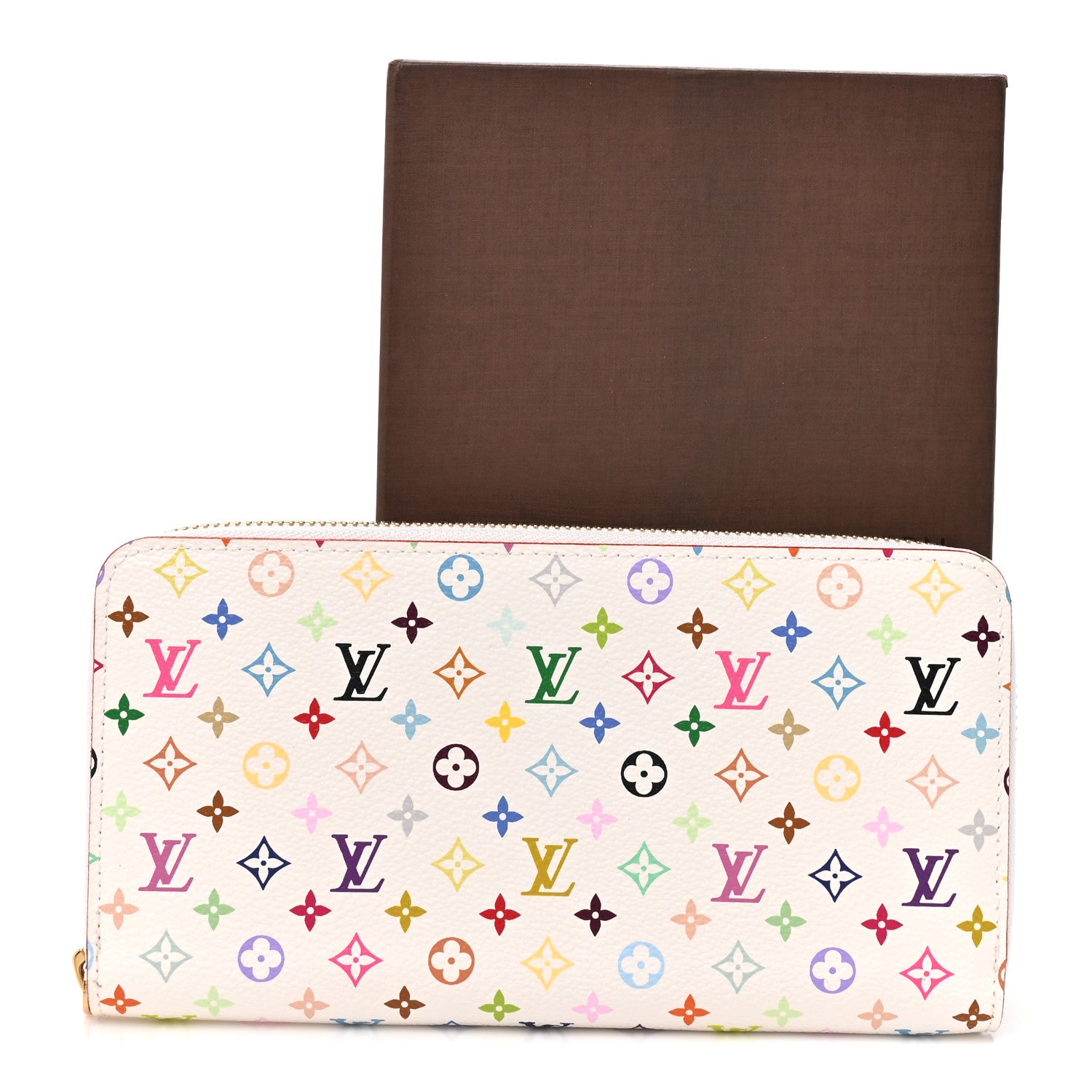Louis Vuitton Monogram Multicolor Zippy Wallet White Litchi 8 of 8