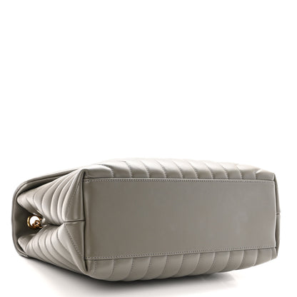 Saint Laurent Calfskin Y Quilted Monogram Medium Loulou Chain Satchel Storm 4 of 9