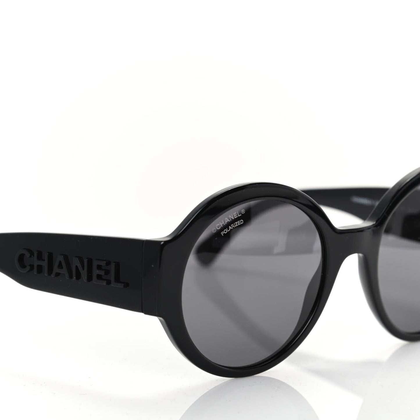 Acetate Polarized Round Sunglasses 5410 Black