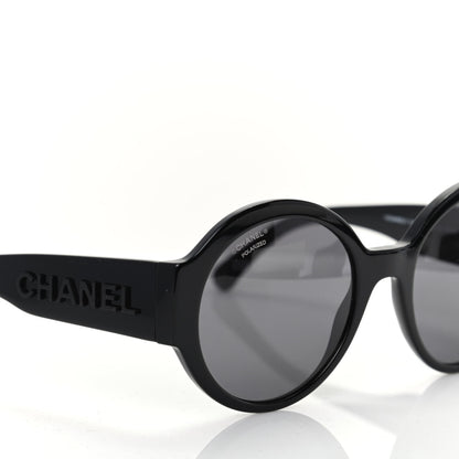Chanel Acetate Polarized Round Sunglasses 5410 Black 7 of 8