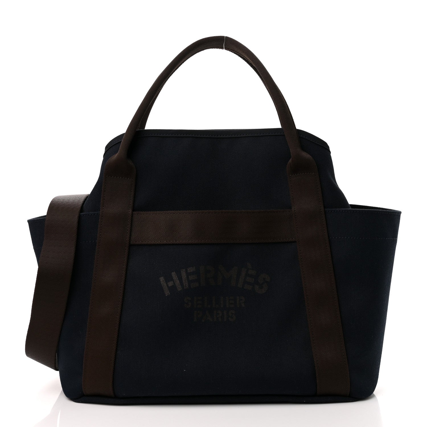 Hermes Toile Sac De Pansage Groom Bleu Navy Feu 3 of 13