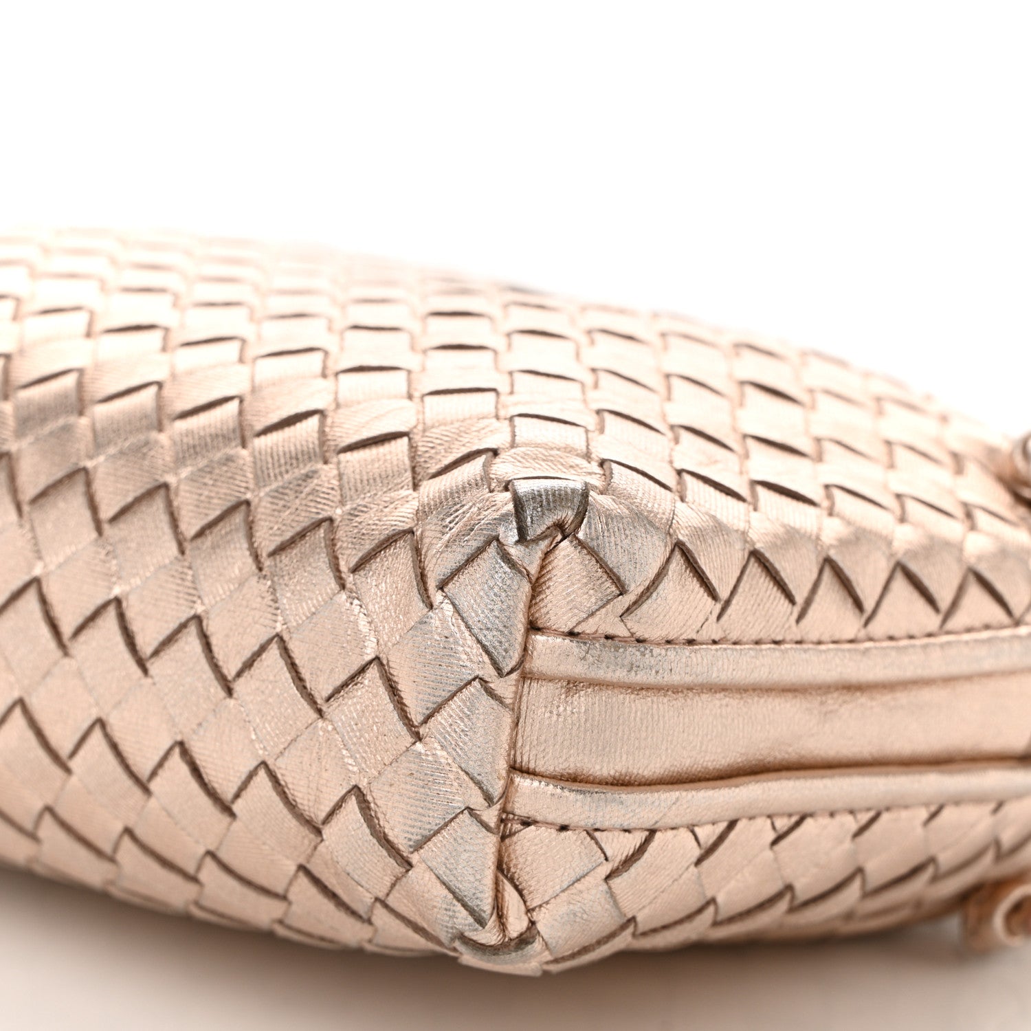 Bottega Veneta Metallic Grosgrain Intrecciato Nodini Crossbody