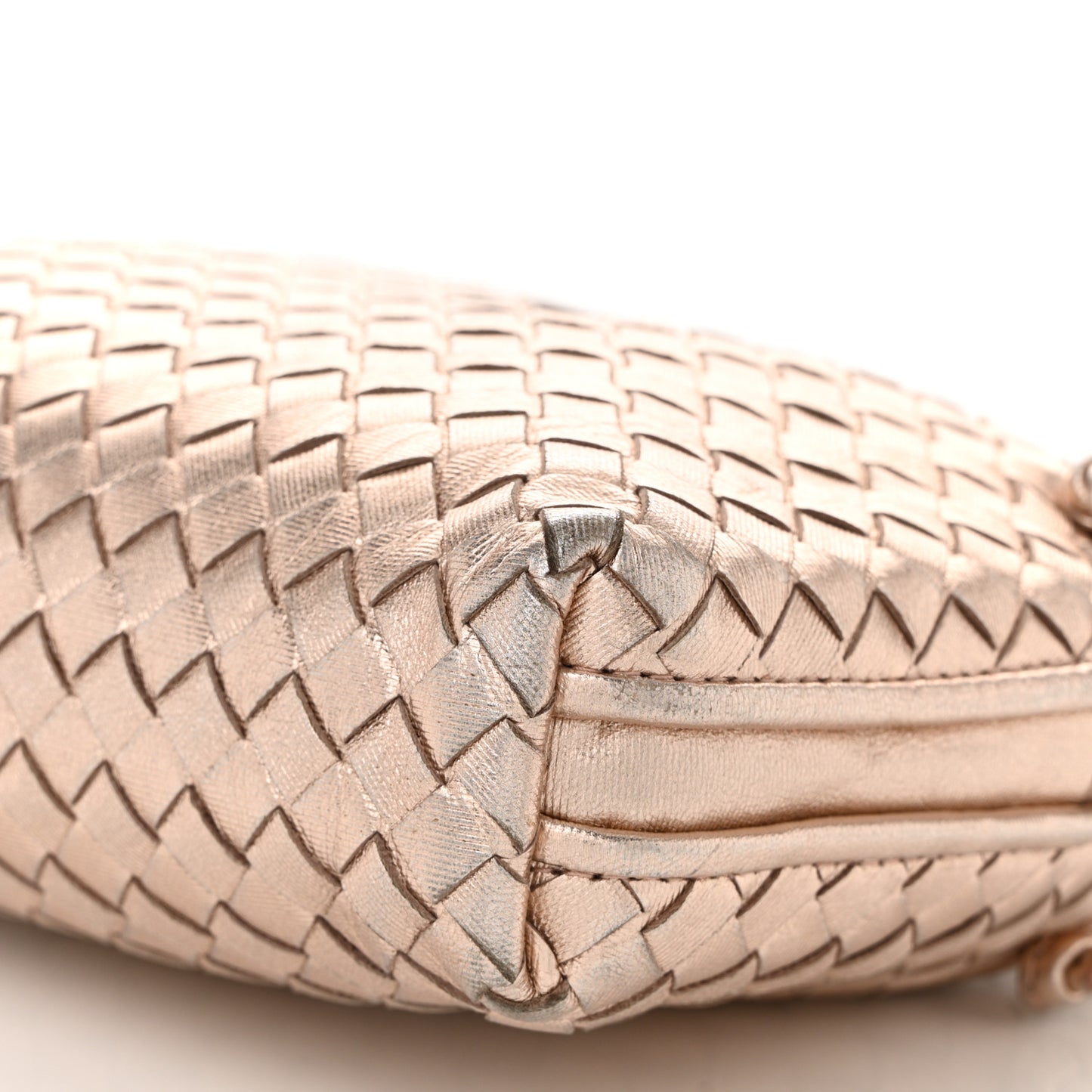 Metallic Grosgrain Intrecciato Nodini Crossbody Messenger Copper