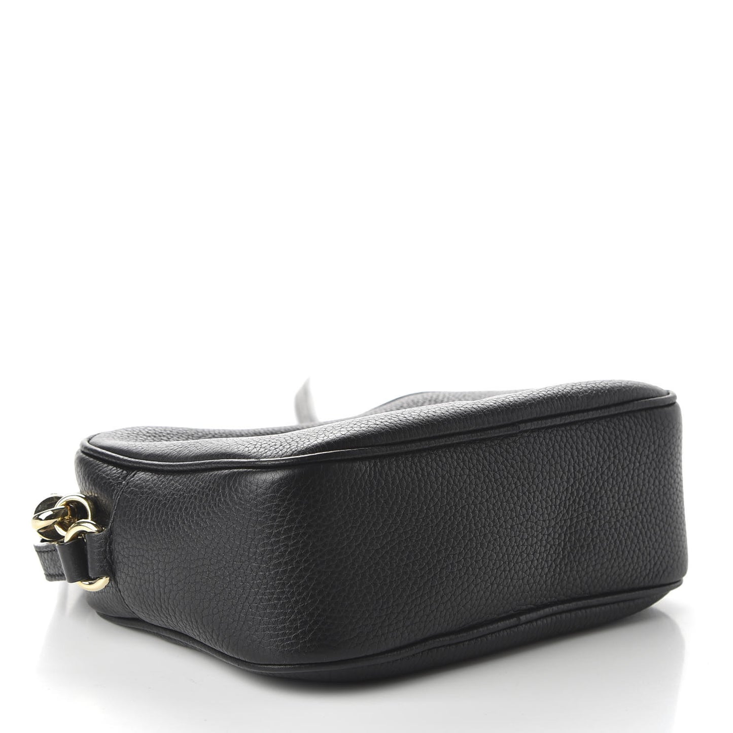 Pebbled Calfskin Small Soho Disco Bag Black