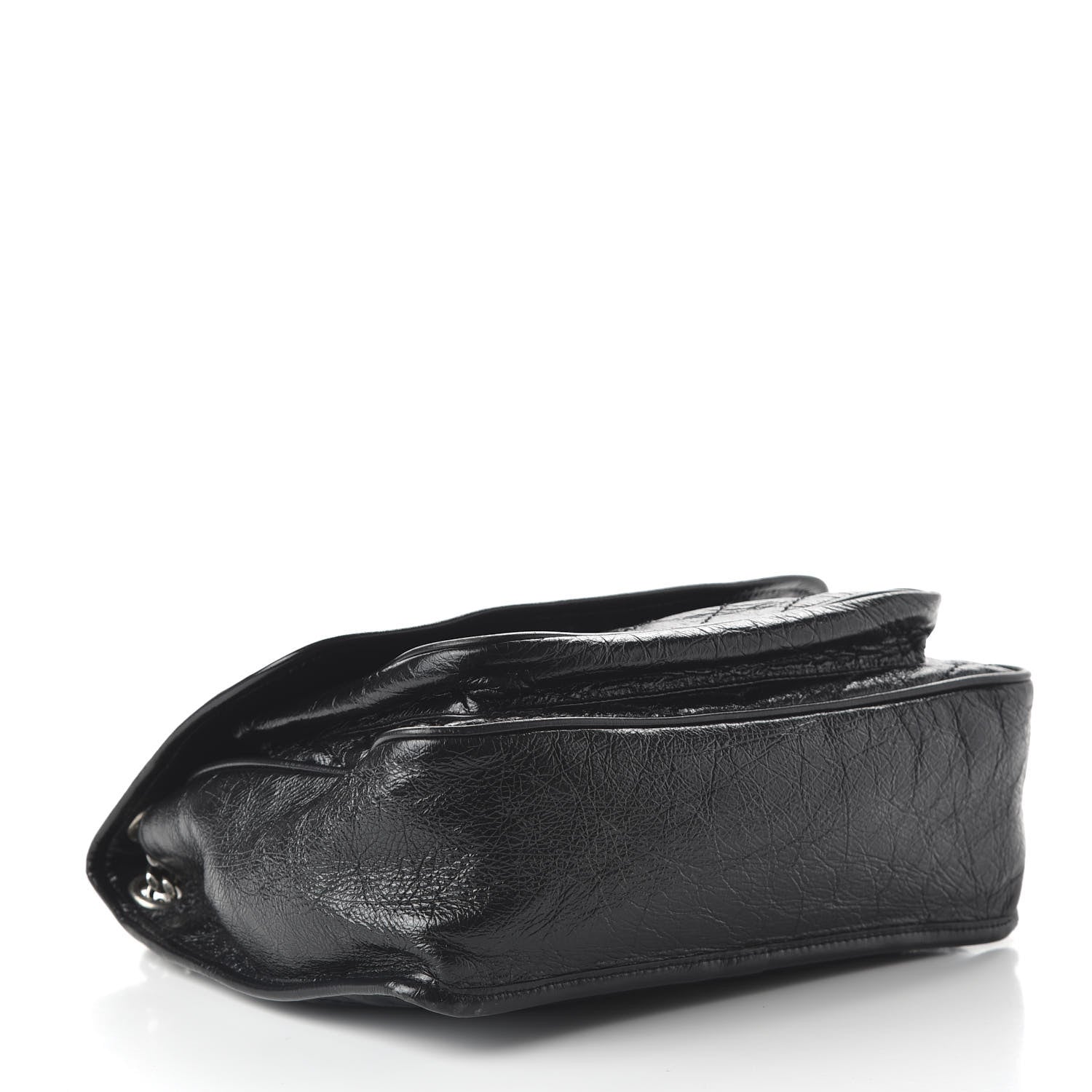Saint Laurent Crinkled Calfskin Matelasse Monogram Medium Niki Chain Satchel Black 4 of 9