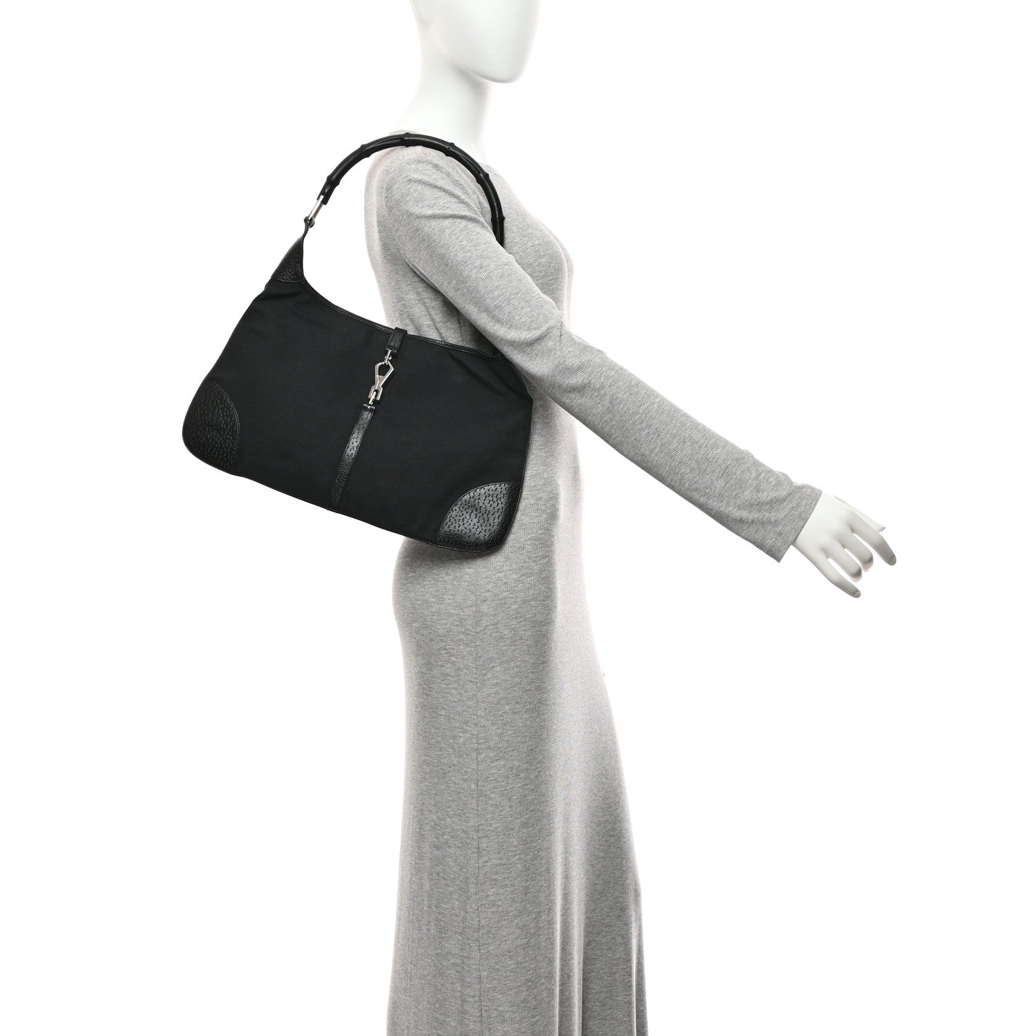 Gucci Canvas Small Jackie O Hobo Black 2 of 10