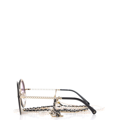 Chanel Round Chain Sunglasses 4245 Gold 3 of 6