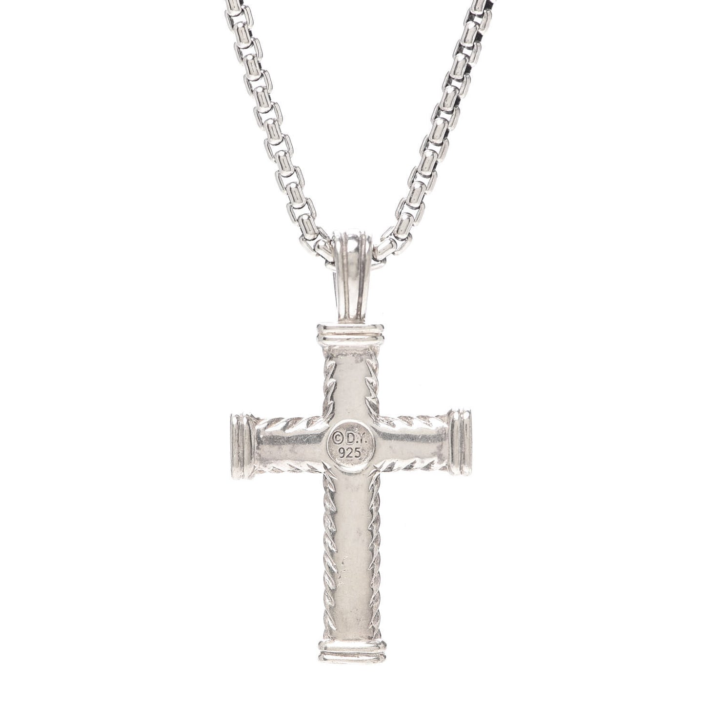 Sterling Silver Chevron Cross Pendant Necklace
