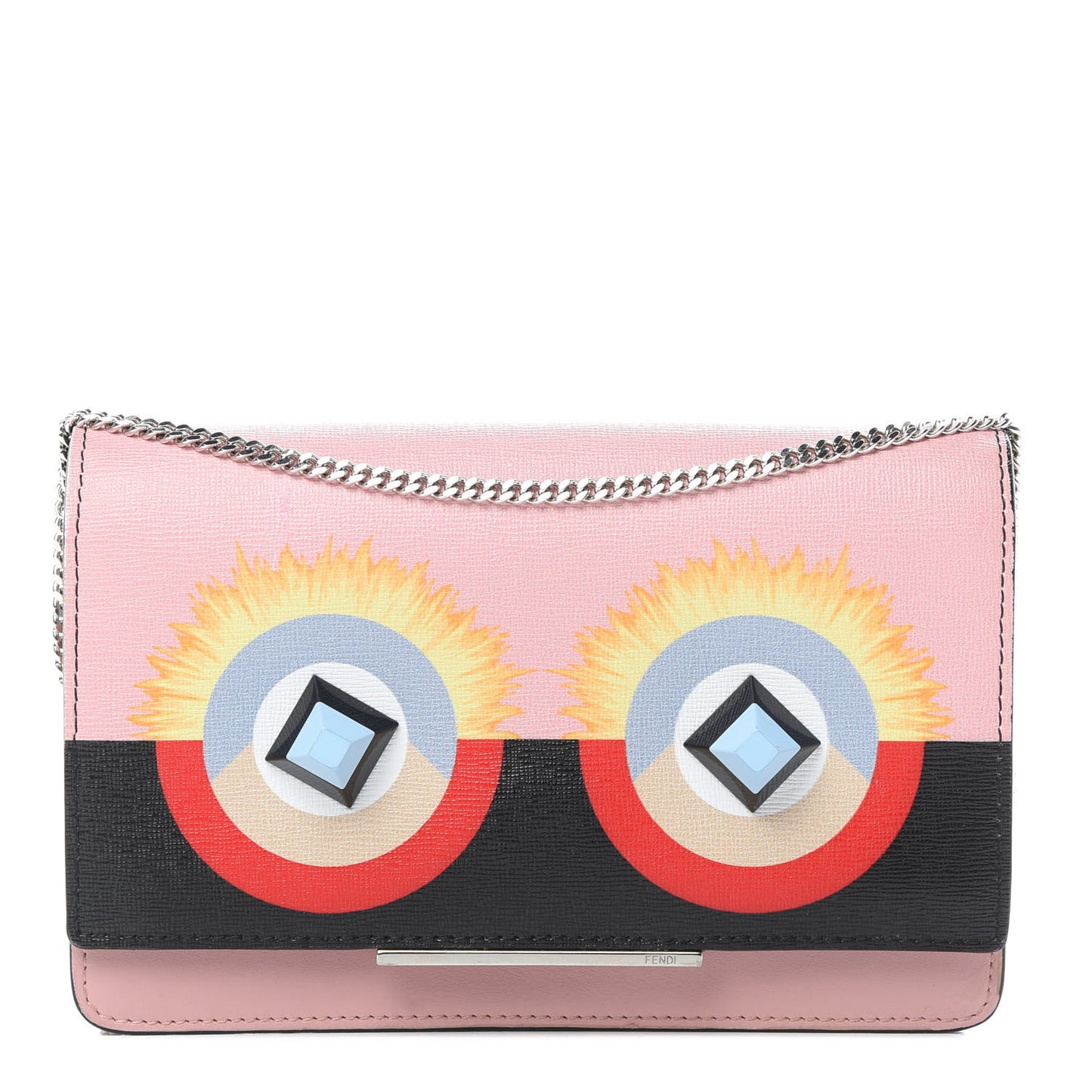 Vitello Elite Century Hypnoteyes Studded Tube Wallet On Chain Bubblegum Multicolor