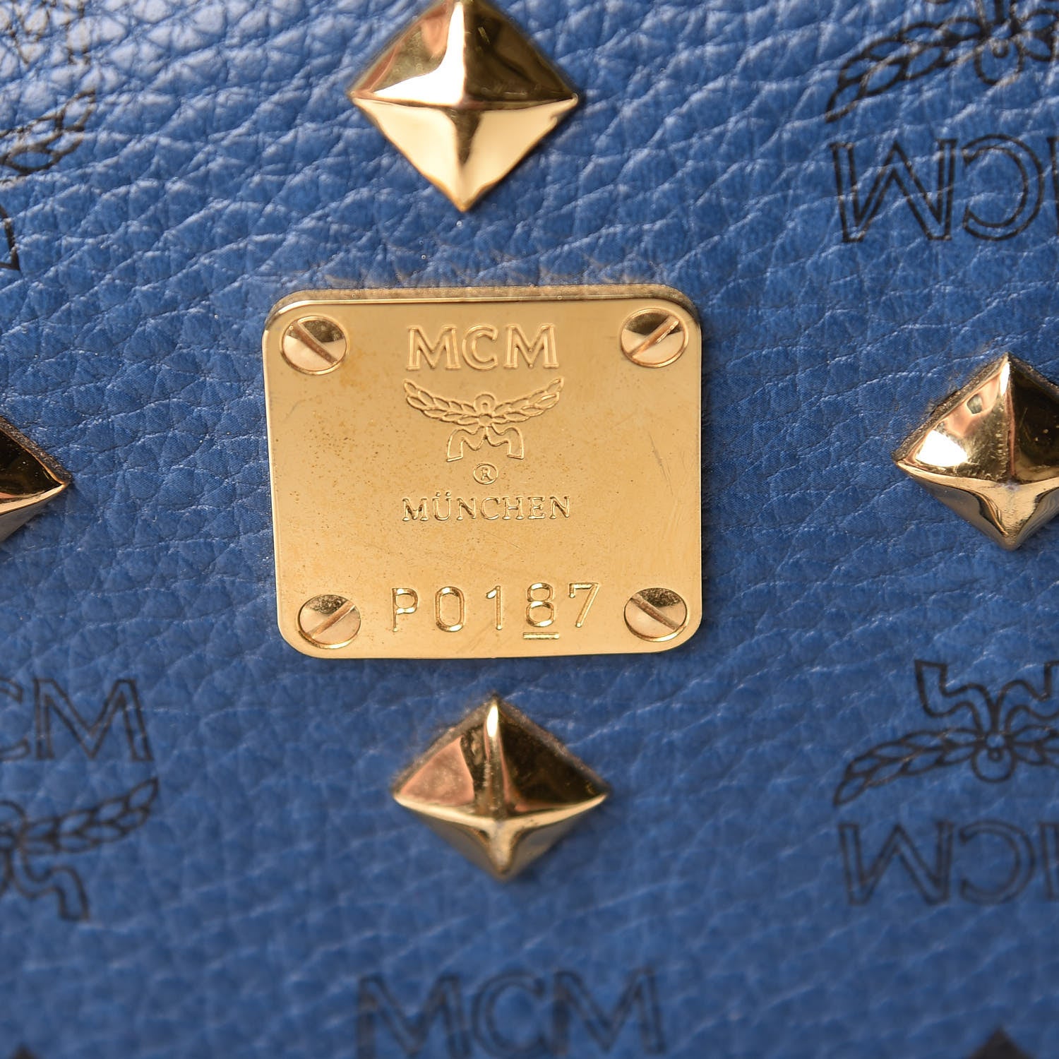 MCM Visetos Studded Medium Stark M Backpack Blue 12 of 18