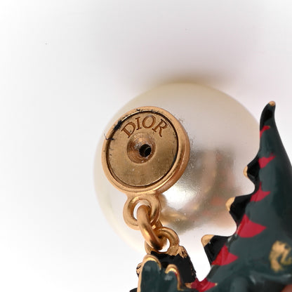 Christian Dior Pearl Mise En Dior Dragon Tribal Earrings 4 of 4