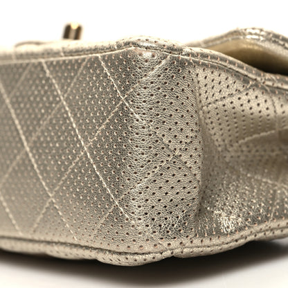 Chanel Metallic Lambskin Perforated Mini Rectangular Flap Light Gold 10 of 10