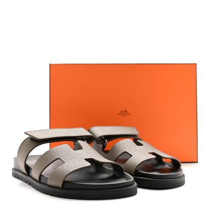 Hermes Epsom Womens Chypre Sandals 38 Etoupe 9 of 9