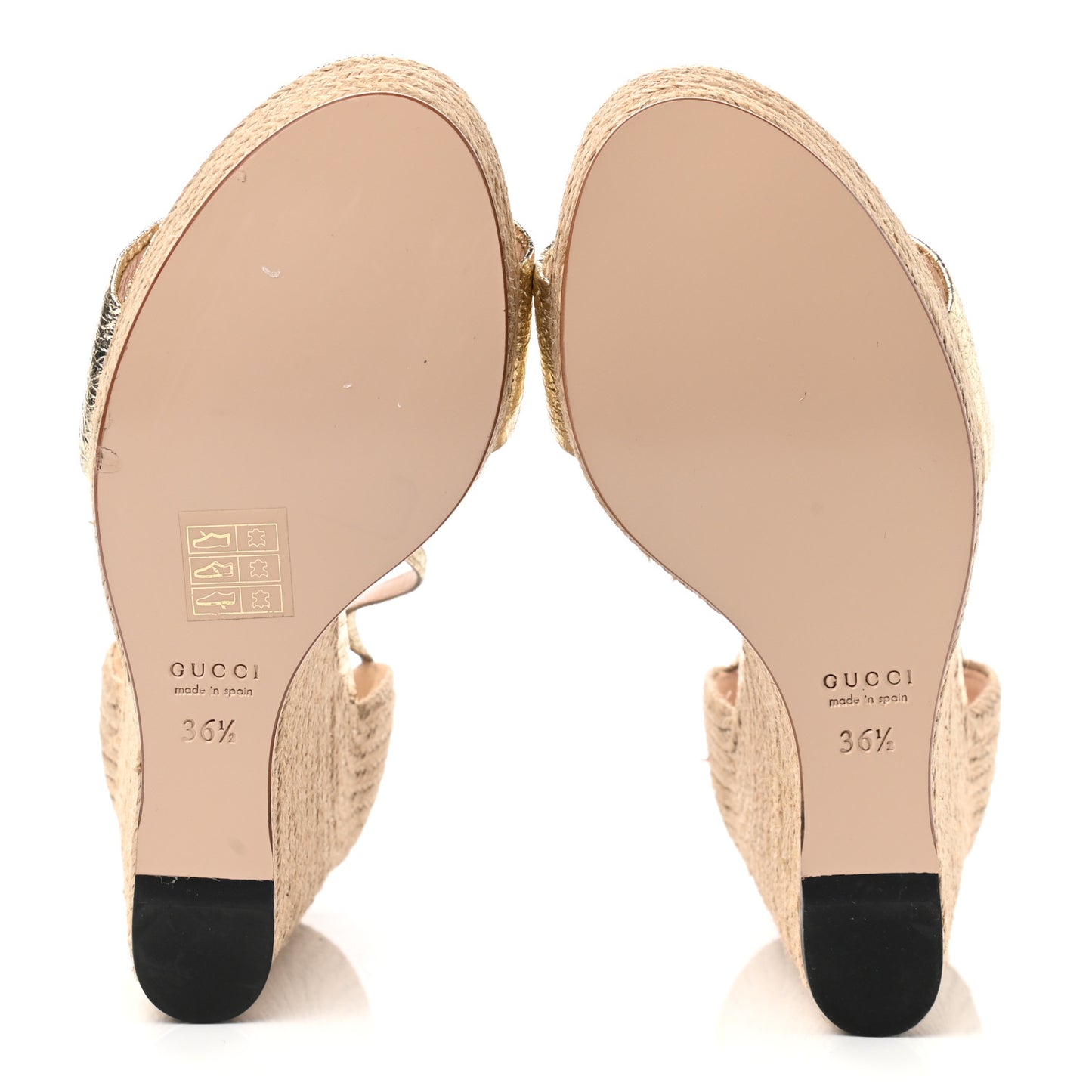 Galassia Horsebit Platform Espadrille Wedge Sandals 36.5 Platino