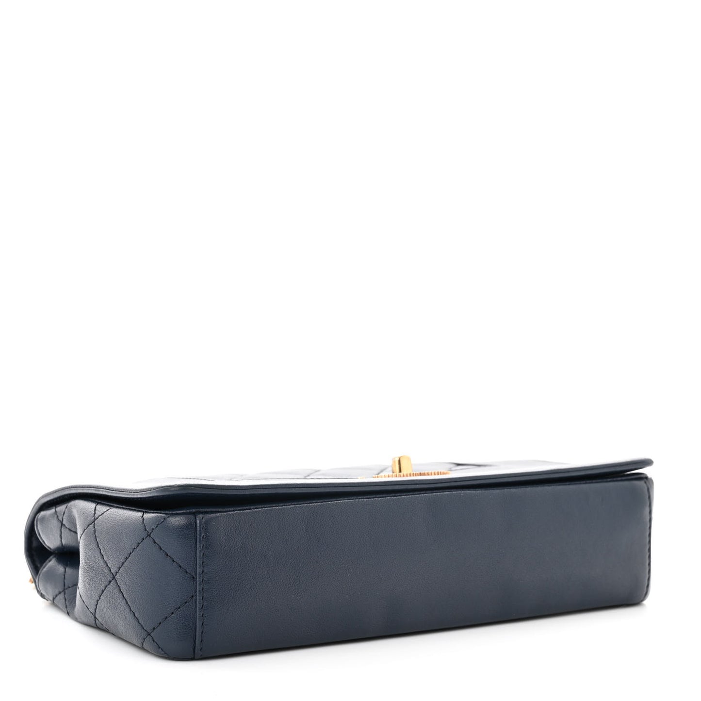 Sheepskin Quilted Medium Vintage Mademoiselle Flap Dark Dark Navy