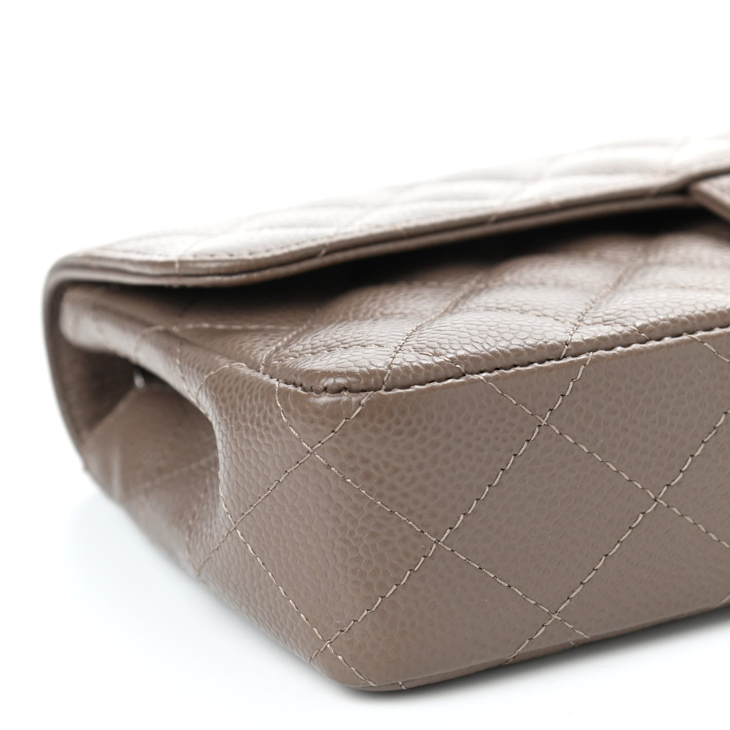 Chanel Caviar East West Flap Bag Taupe 8 of 12