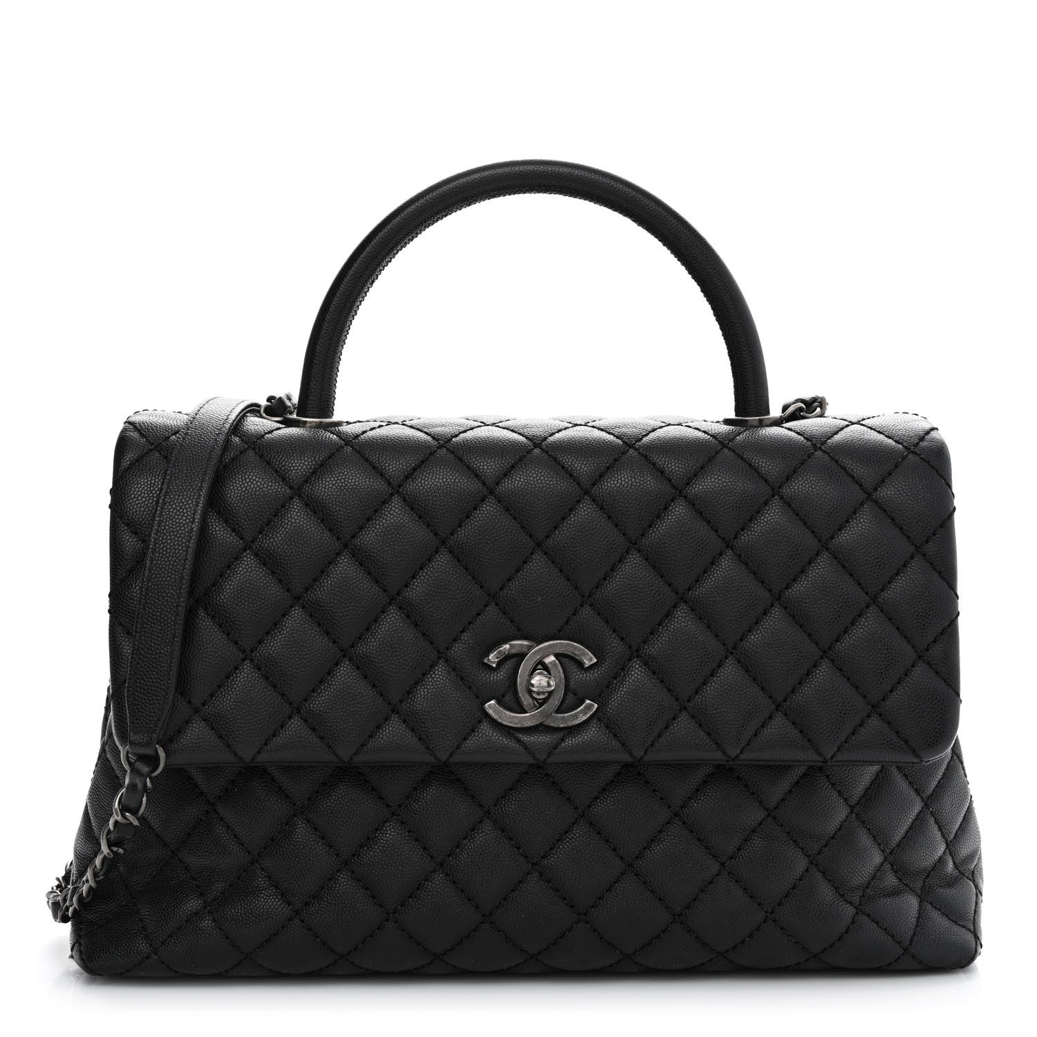 Chanel Caviar Quilted Medium Coco Handle Flap Black 1 of 12