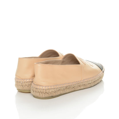 Chanel Lambskin CC Espadrilles 35 Beige Black 4 of 7