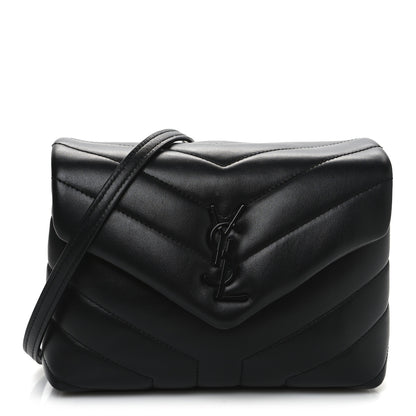 Saint Laurent Calfskin Y Quilted Monogram Monochrome Toy Loulou Crossbody Bag Black 1 of 13