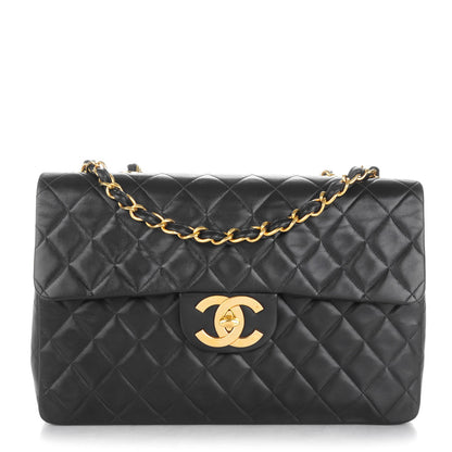 Chanel Lambskin Quilted XL Jumbo Single Flap Black 1 of 8