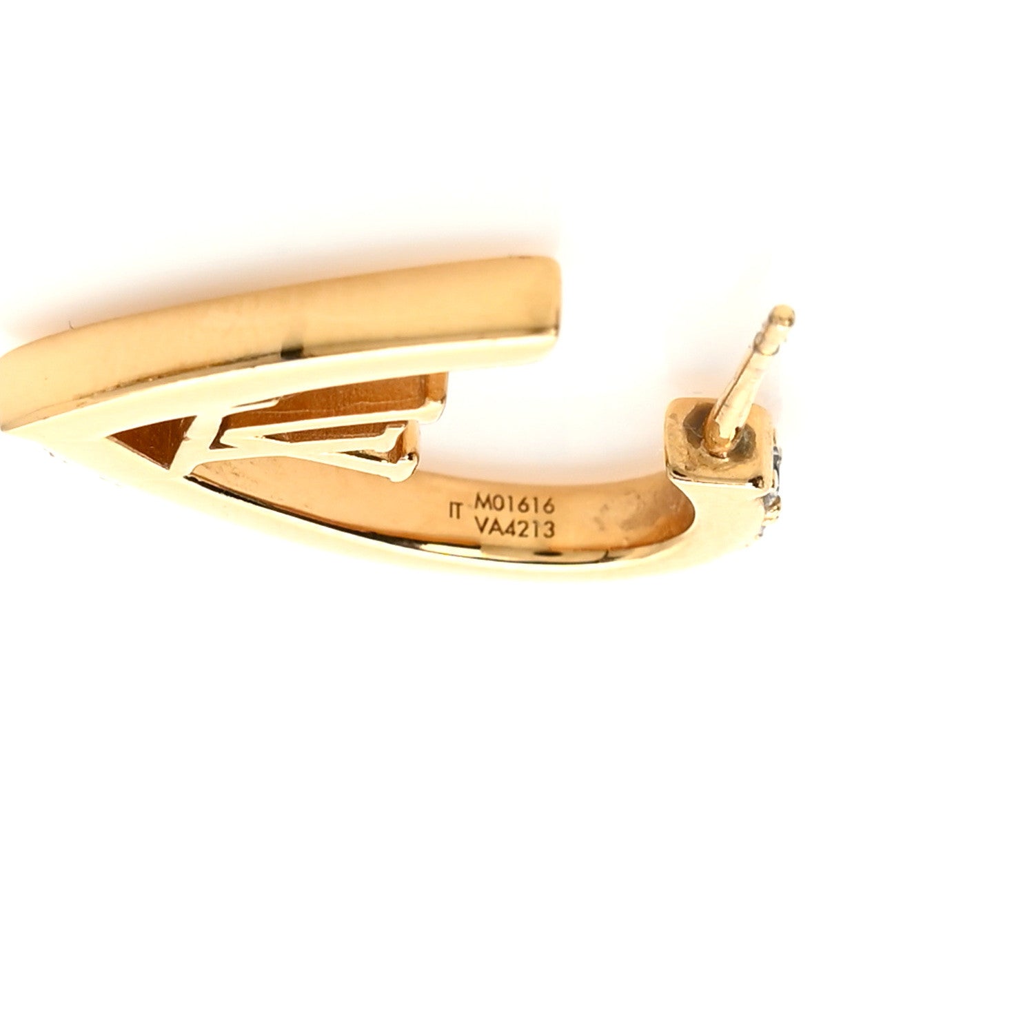 Louis Vuitton Metal Crystal My LV Love Hoop Earrings Gold 5 of 6