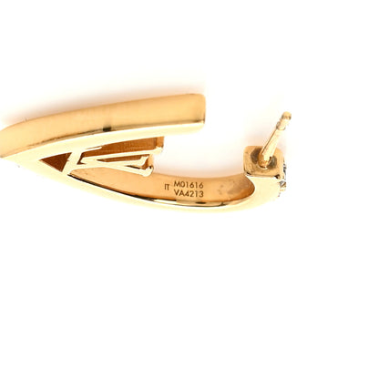 Louis Vuitton Metal Crystal My LV Love Hoop Earrings Gold 5 of 6