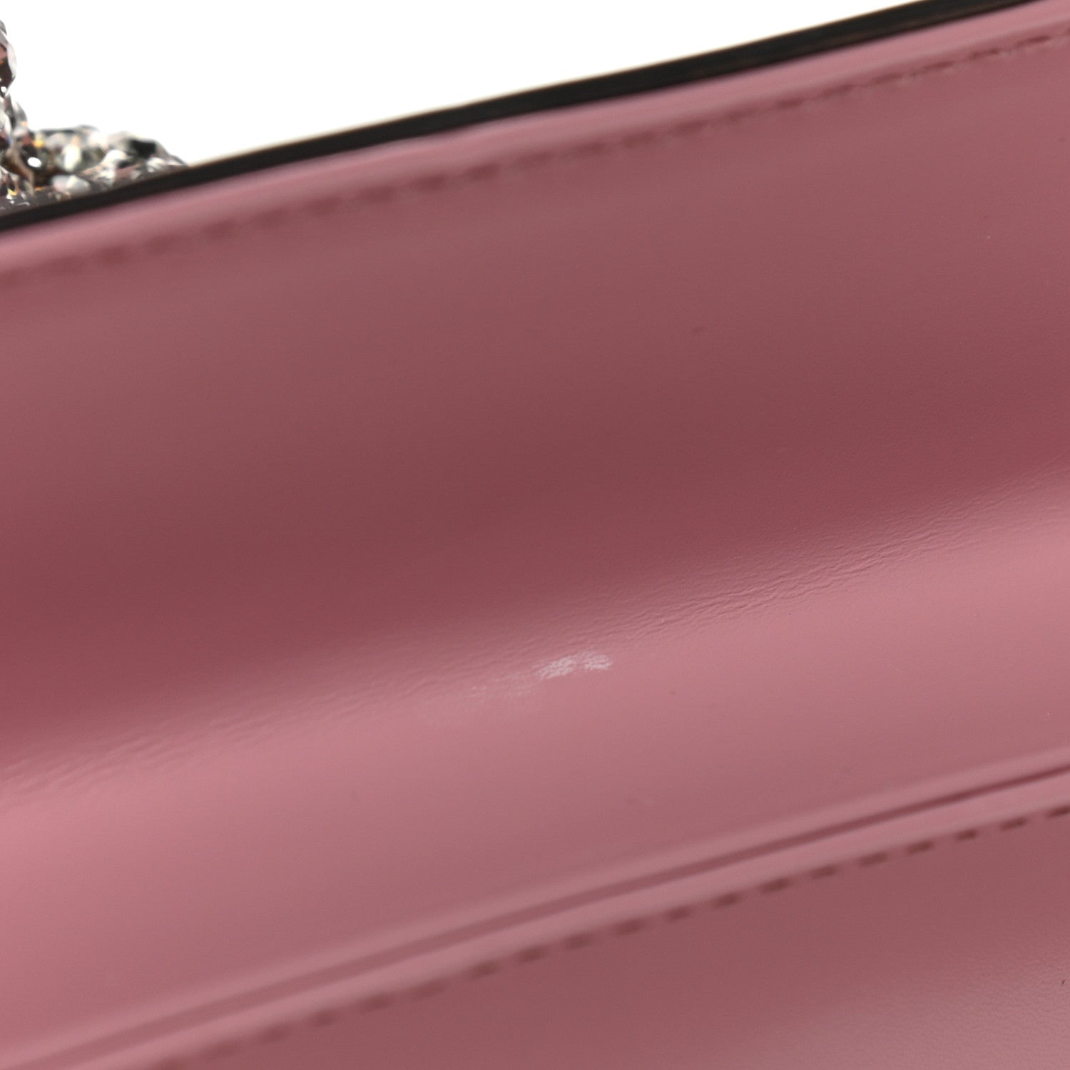 Gucci Calfskin Bamboo Crystal Mini Thiara Top Handle Bag Carmine Rose Gold 10 of 10