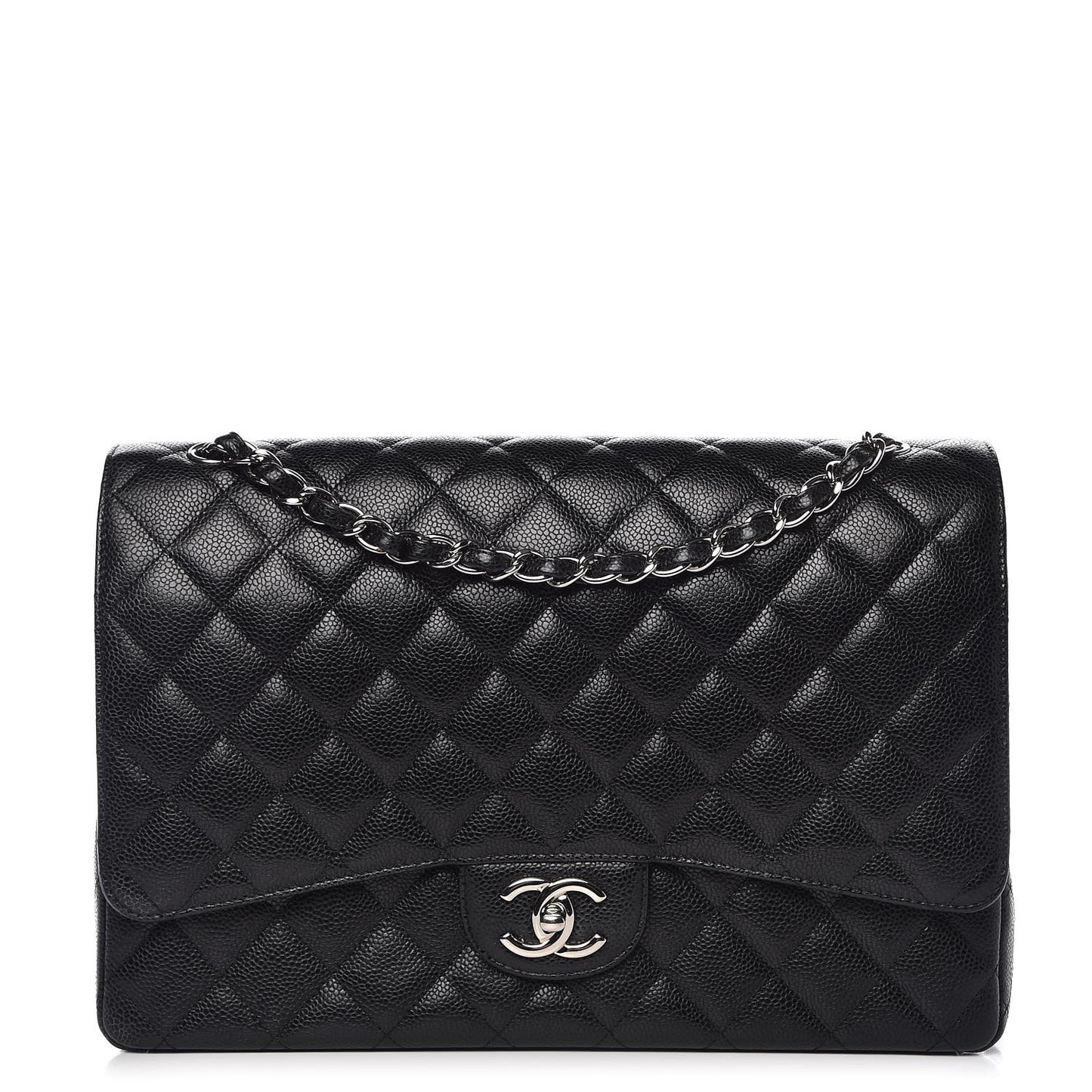 Caviar Quilted Maxi Double Flap Black