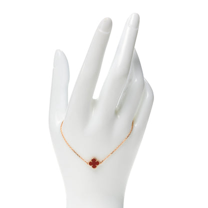 Van Cleef & Arpels 18K Rose Gold Carnelian Sweet Alhambra Bracelet 2 of 5