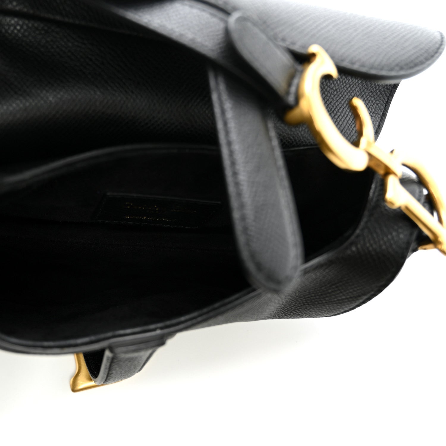 Christian Dior Grained Calfskin Mini Saddle Bag Black 5 of 11