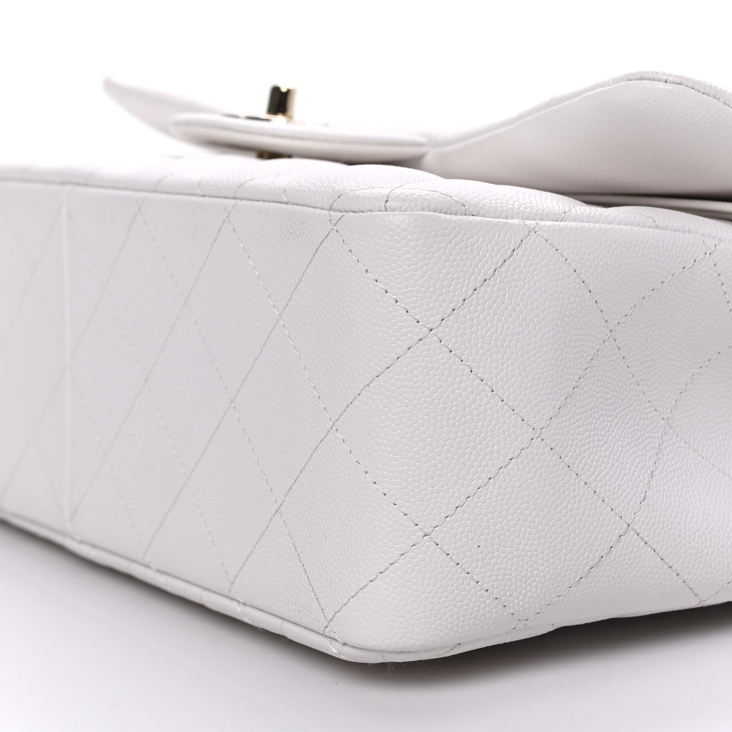 Chanel Caviar Quilted Jumbo Double Flap White 6 of 9