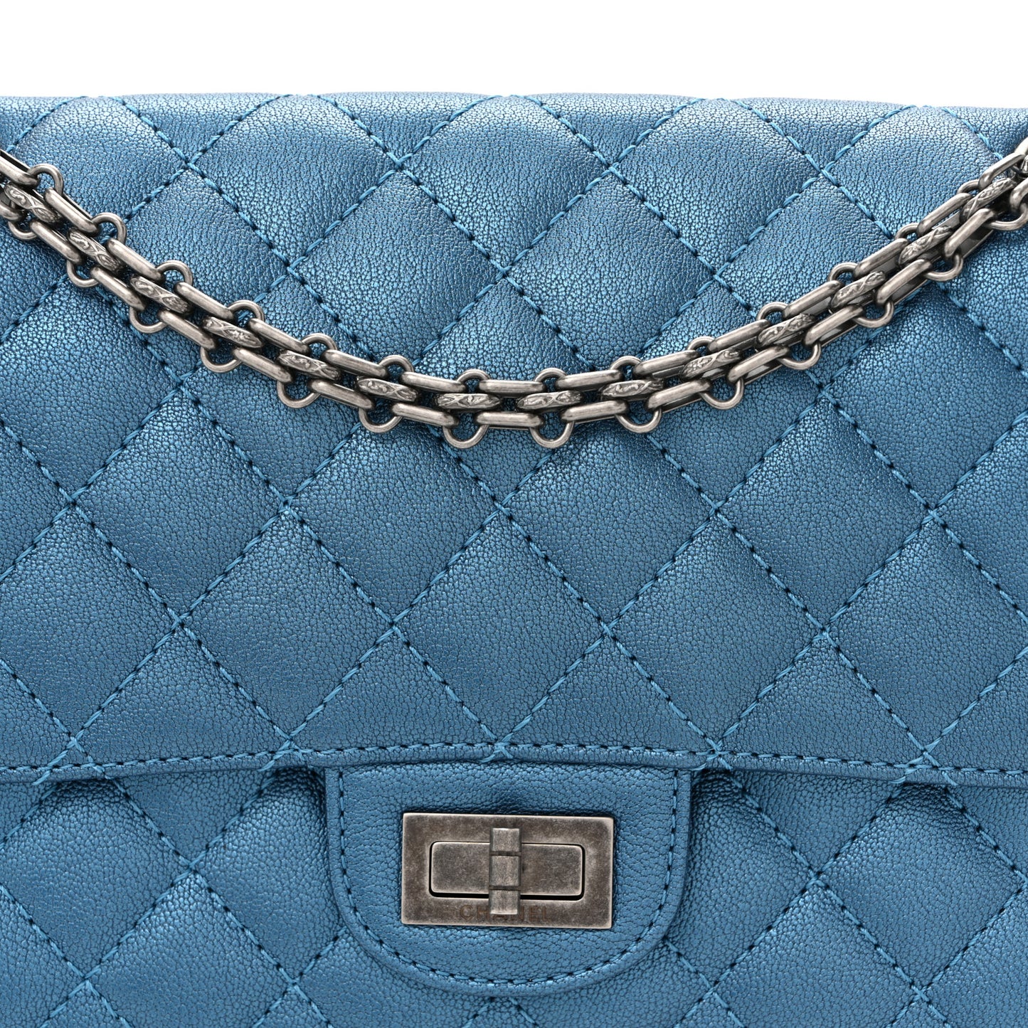Metallic Sheepskin Quilted 2.55 Reissue 225 Flap  Blue