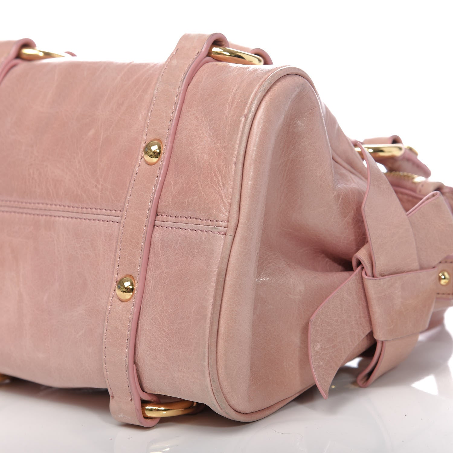 Miu Miu Vitello Lux Mini Bow Bag Loto 11 of 12